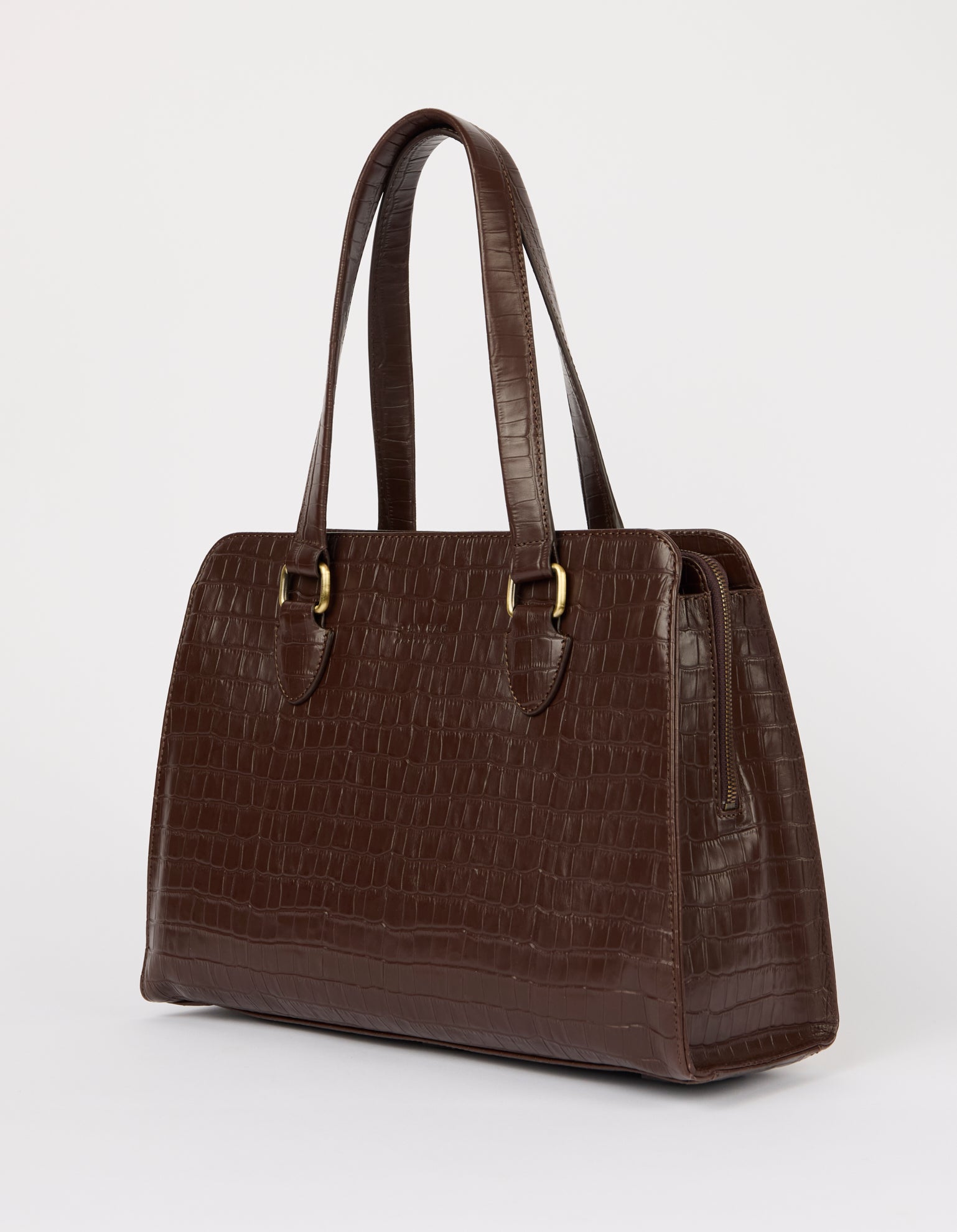Blair - Chocolate Croco Print Leather