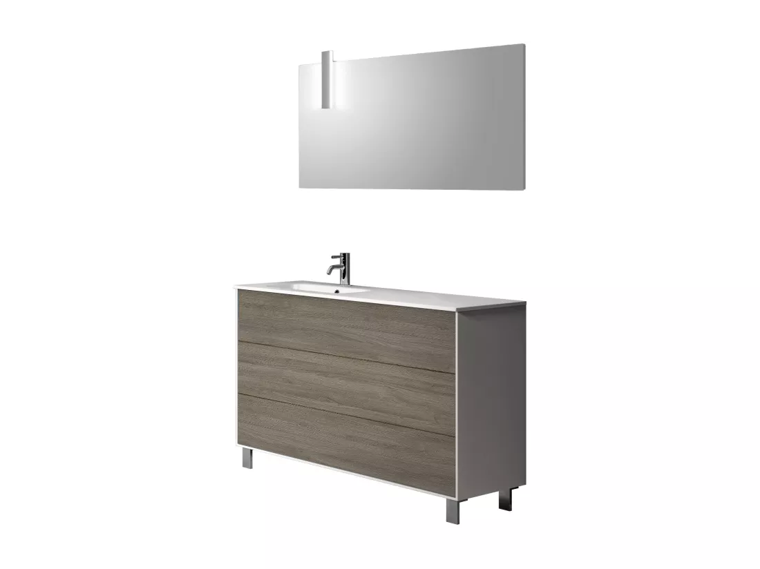 Ensemble de salle de bain vasque SX 4 pièces IGEA chêne cendré
