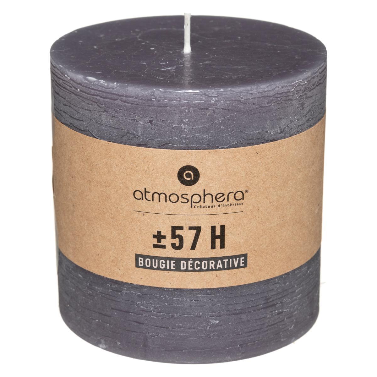 BOUGIE RONDE OLIA GRIS FONCE D.10X10CM
