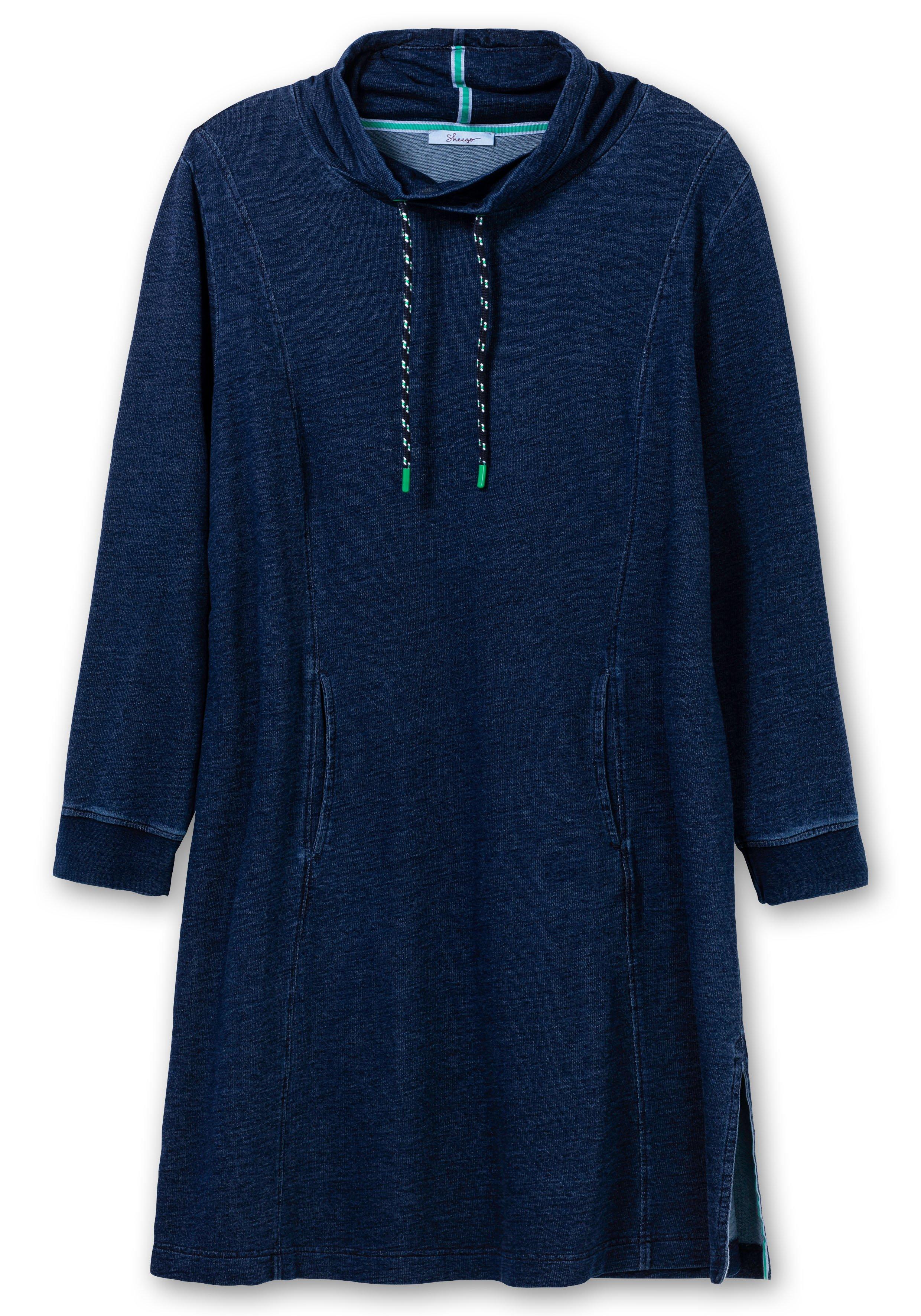 Kurzes Sweatkleid in Denim-Optik