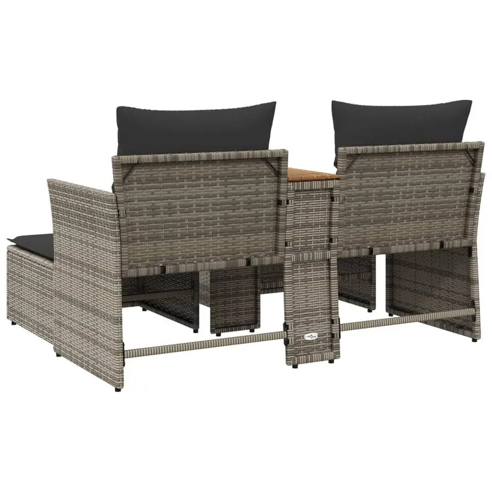 vidaXL - Tuinbank - Grijs - Poly rattan
