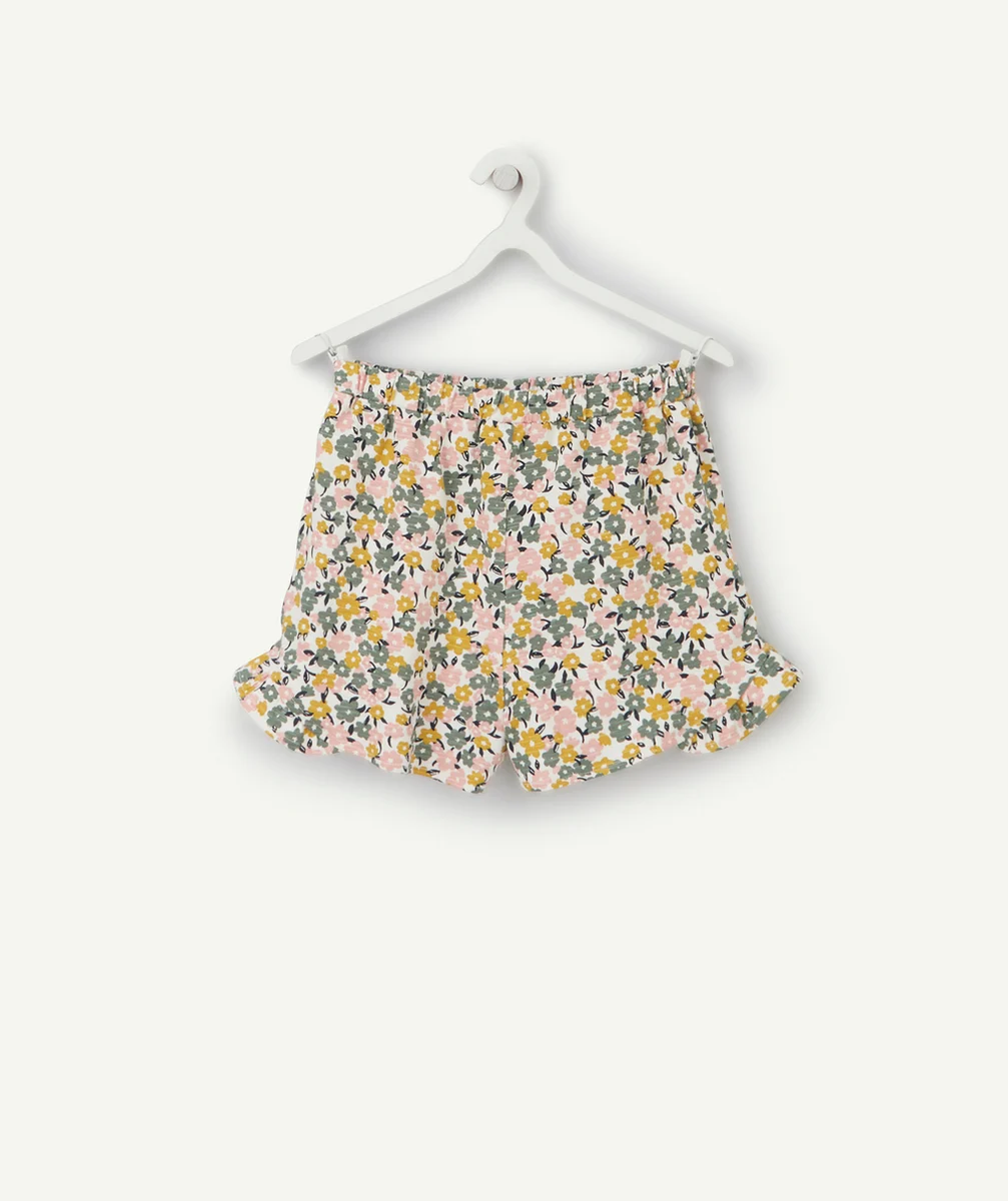 SHORT FILLE EN COTON BIO IMPRIMÉ FLEURI