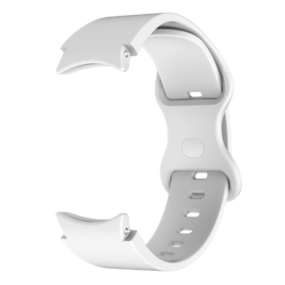 Samsung Galaxy Watch 4 Classic (42mm) Silikon Armband mit Knopf Verschluss (Gelenkumfang: 180-220mm) - Weiss