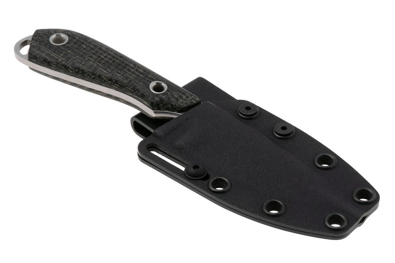 White River Knives M1 Black Burlap Micarta vaststaand mes, Kydex schede