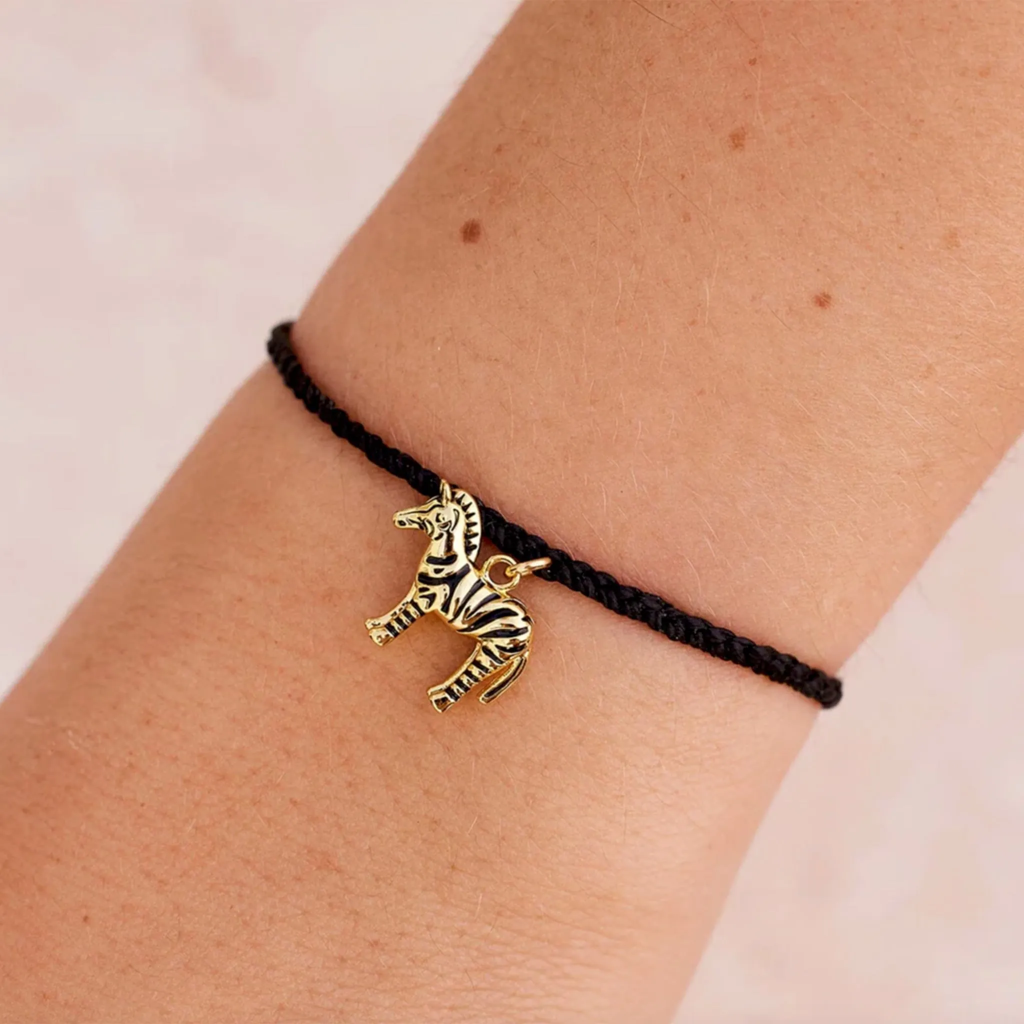 Puravida Bracelet Breloque Zèbre Or