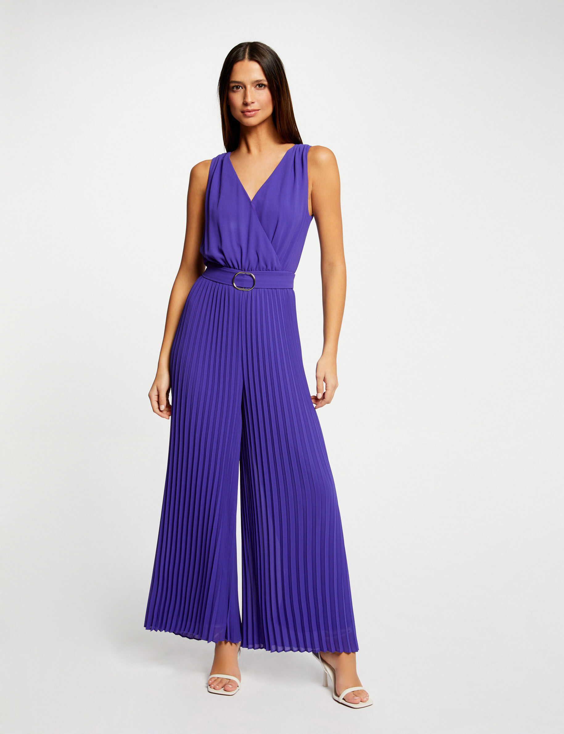 Combinaison ample à jambes plissées violet fonce femme - violet_fonce
