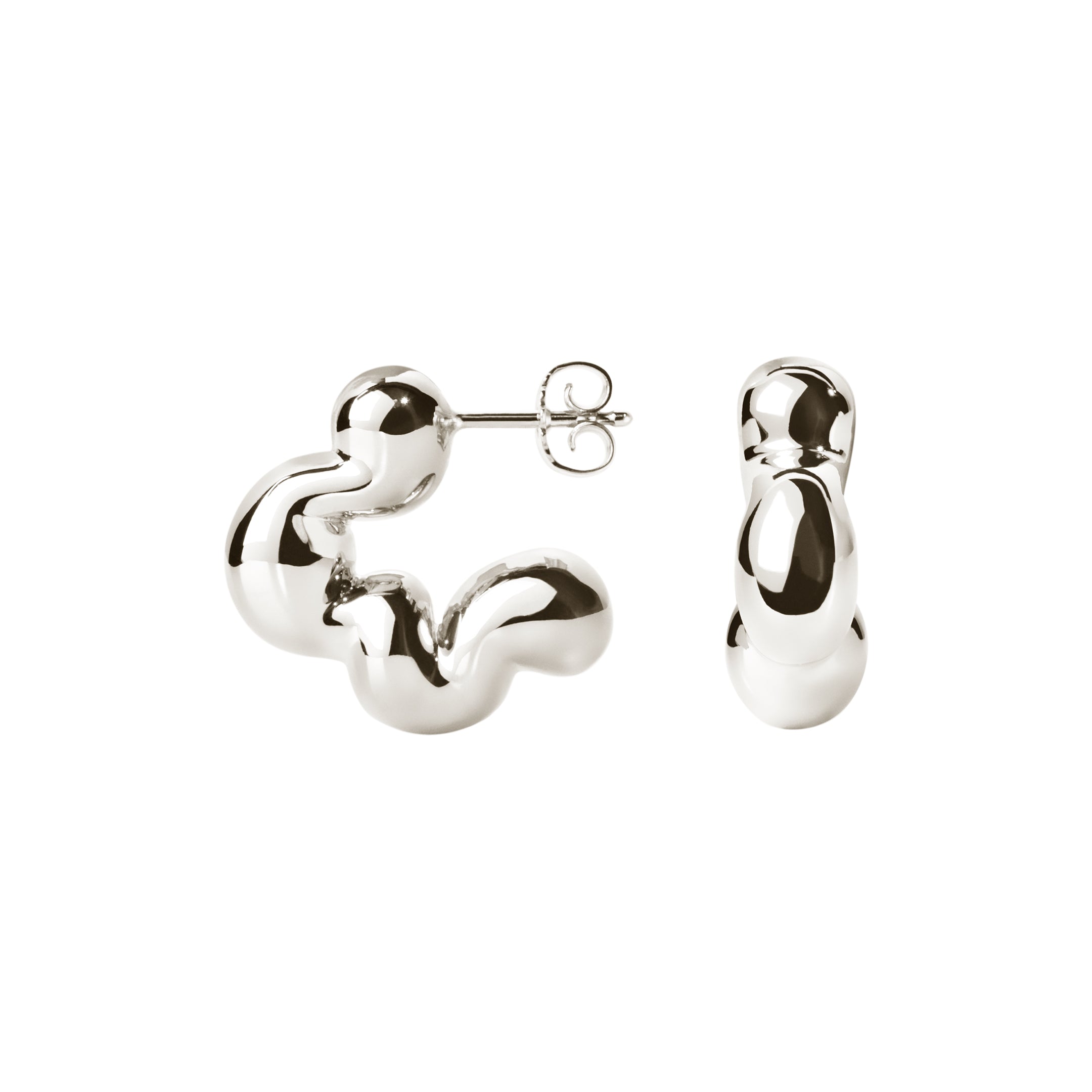 Camille Brinch  Cloudy Puffer hoops - sølv