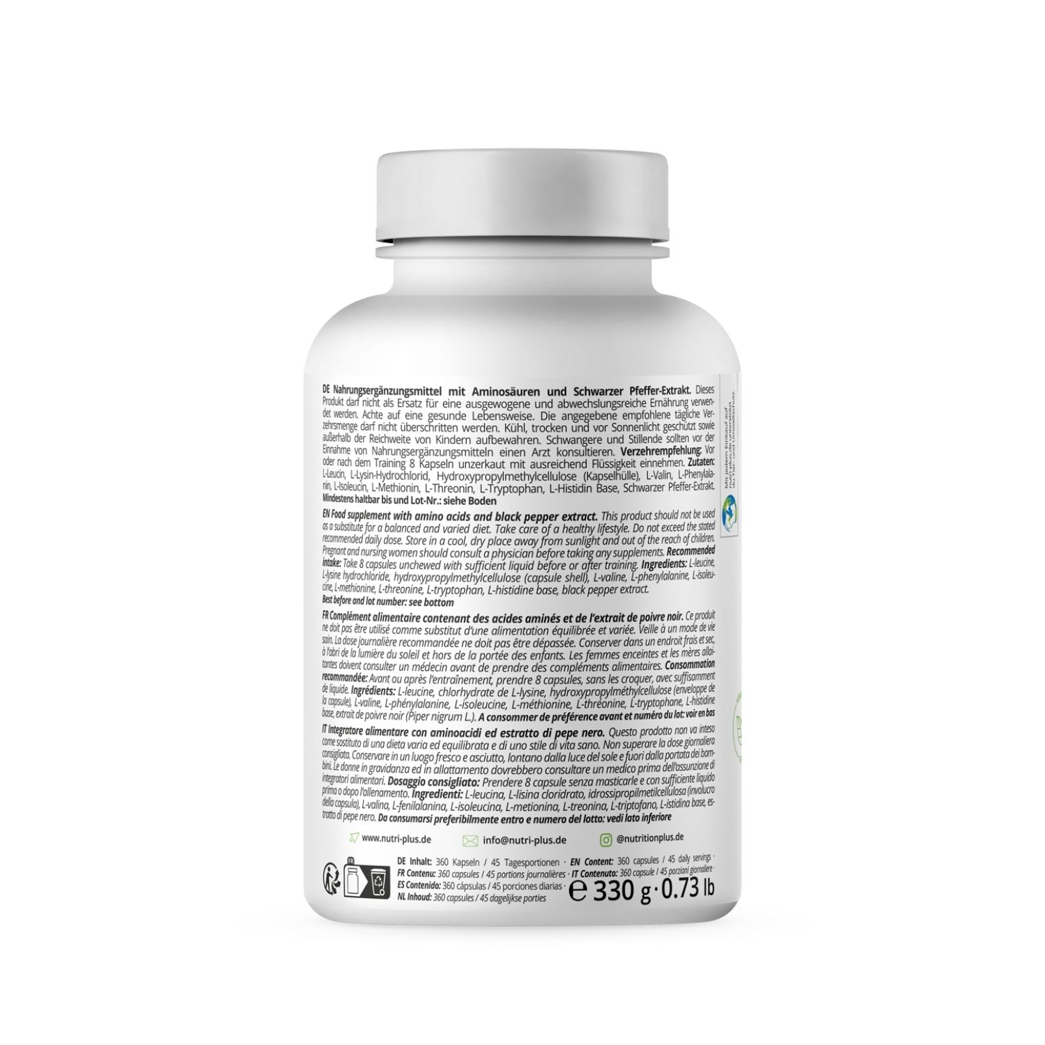 Nutri+ EAA Kapseln - 9 Essentielle Aminosäuren Komplex