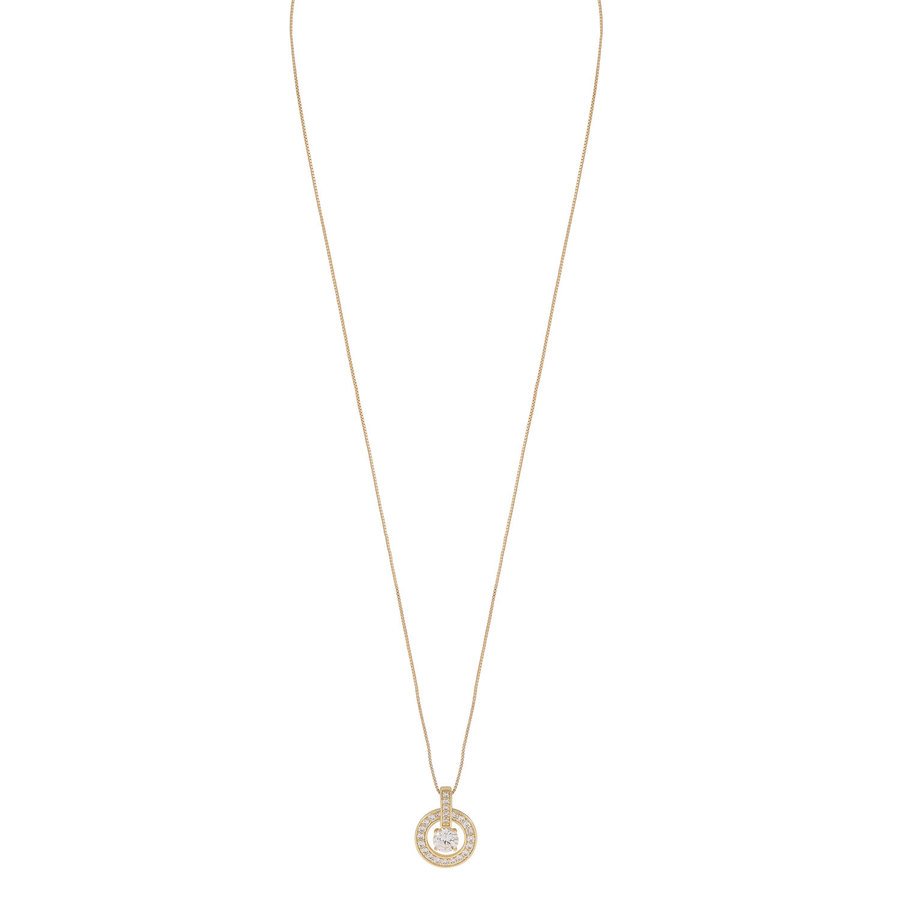 Snö Of Sweden Chicago Small Pendant Necklace Gold/Clear 45cm