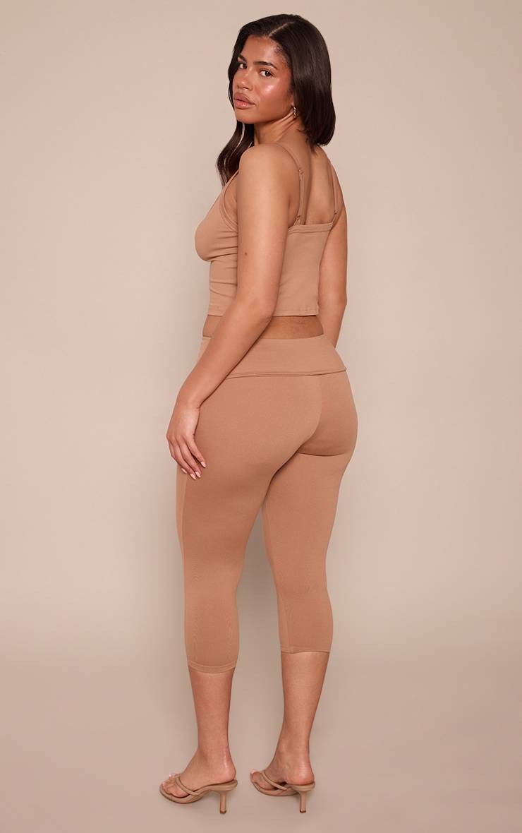 Latte Legging Capri Sculptant À Taille Repliable