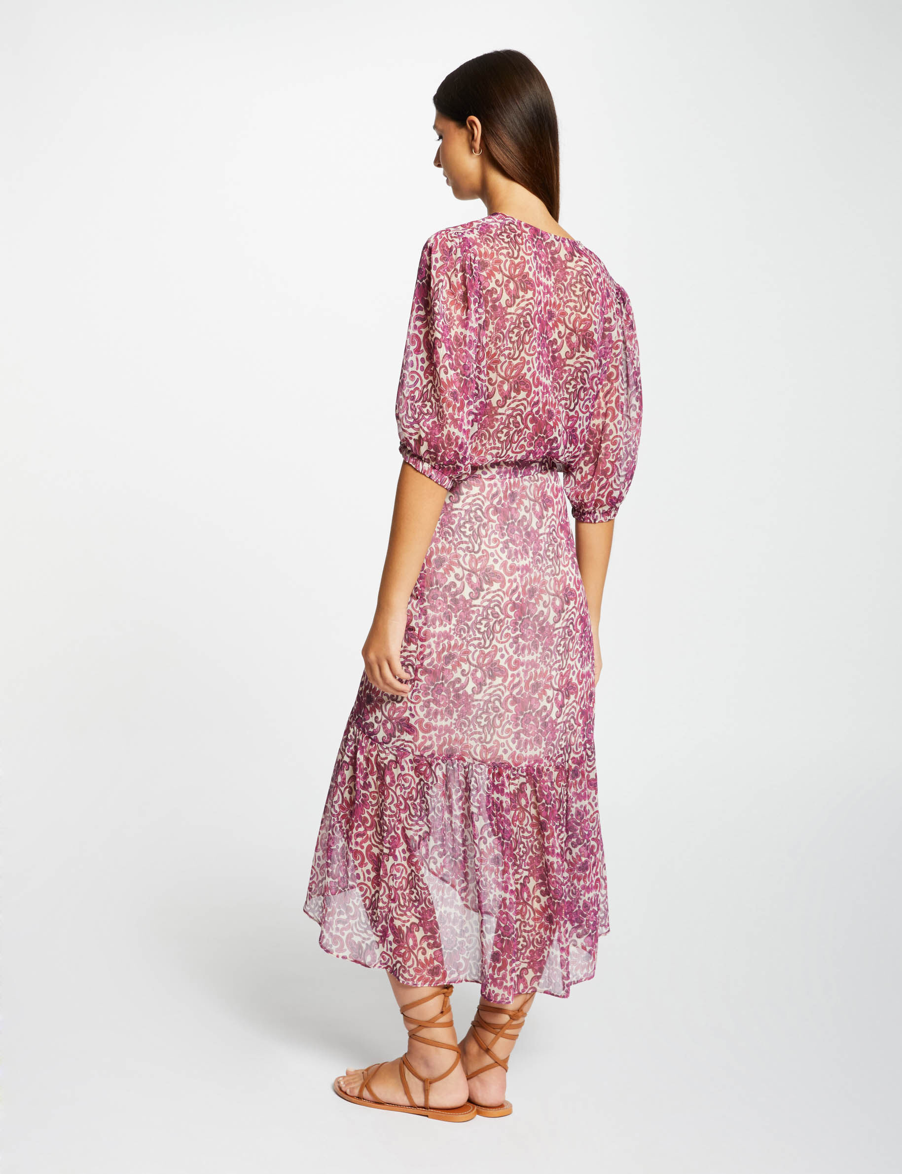 Chemise manches 3/4 imprimé cachemire multico femme - multico