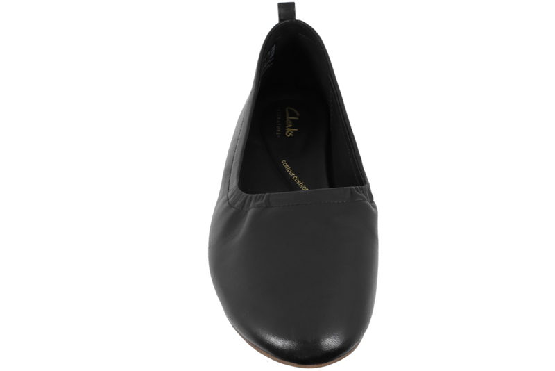 CLARKS FAWNA SOFT BALLERINA I SORT GLAT SKIND