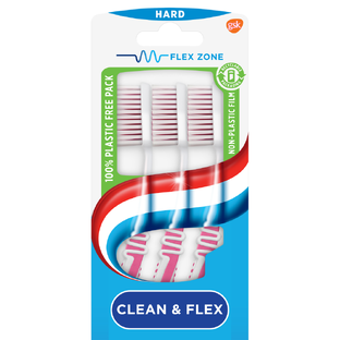 Aquafresh Clean & Flex Tandenborstel Hard - 2 1 gratis in 100% plasticvrije verpakking 3ST