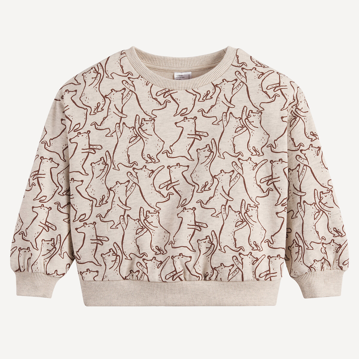 COLEÇÕES LA REDOUTE<br>Suéter de gola redonda em fleece com estampa de urso