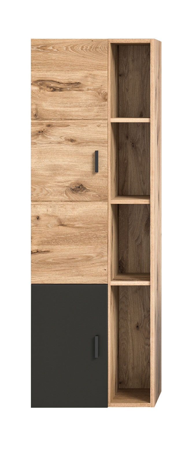 Midischrank GRADO 48 x 144 cm Eiche/ Grau