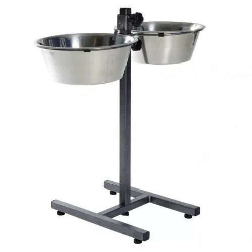 Comedouro elevado para cães, cor prata