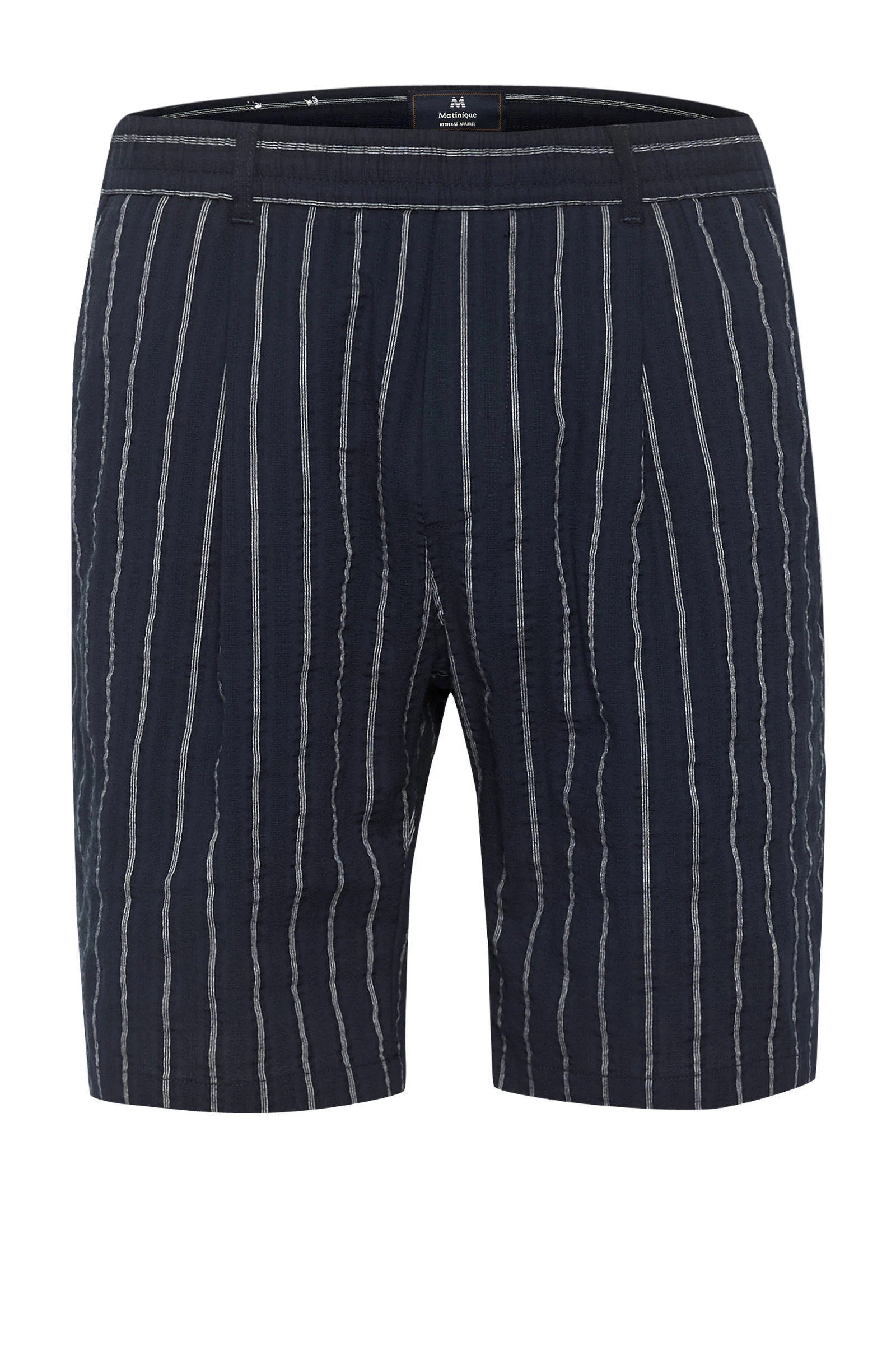 Matinique gestreepte regular fit short MAjay dark navy