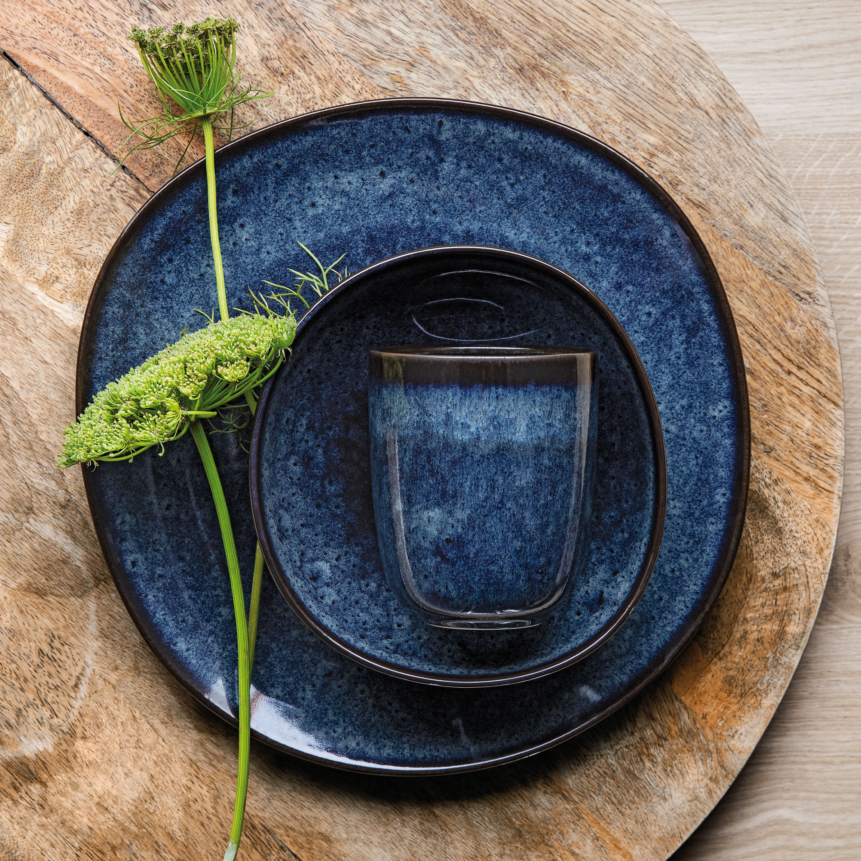 Lave Dinner plate Blue, 11.1'' x 11'', earthenware