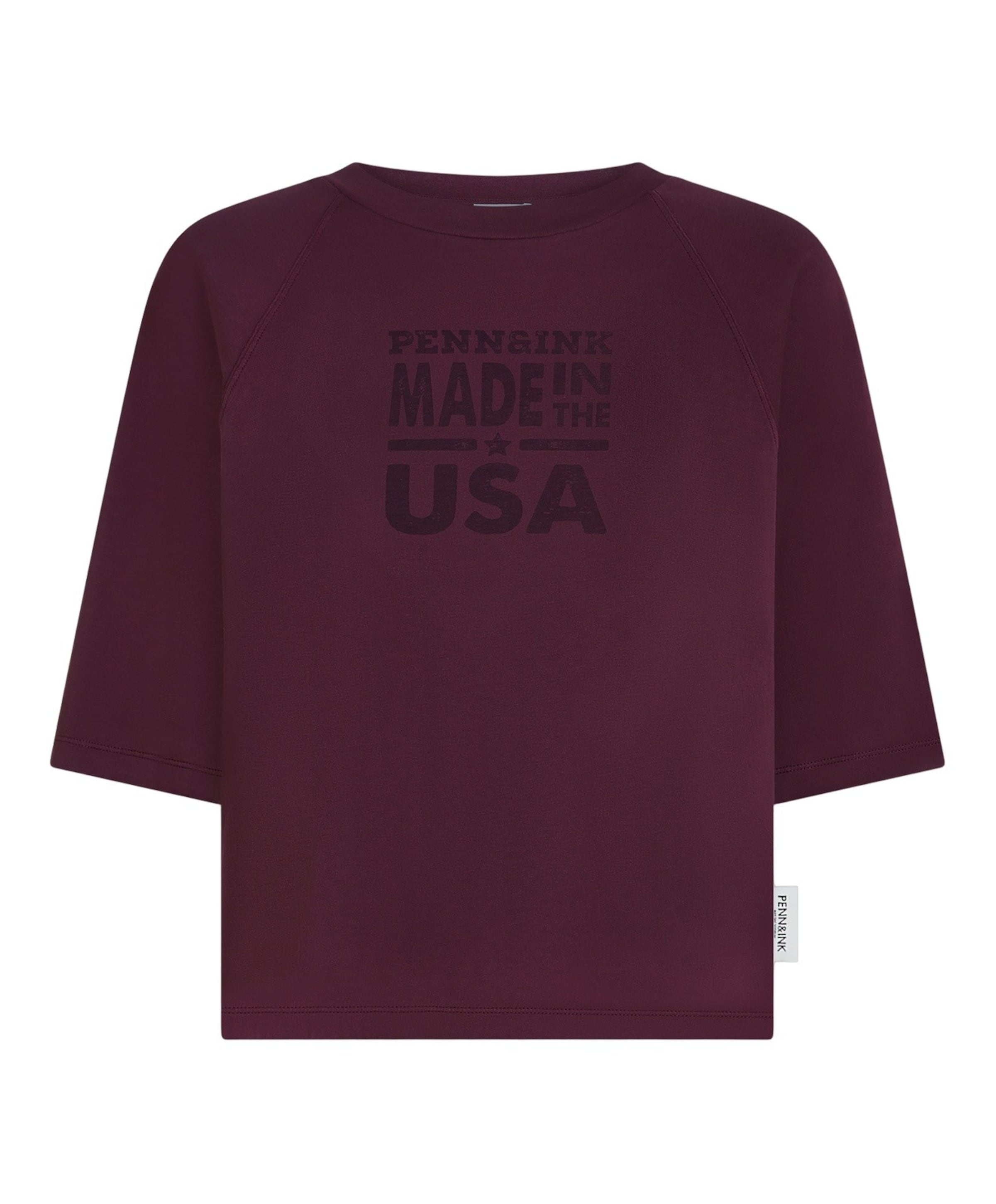 Penn & Ink N.Y. Dames T-shirt bordeaux