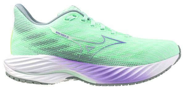 Chaussures Running Mizuno Wave Rider 28 Vert/Violet Femme
