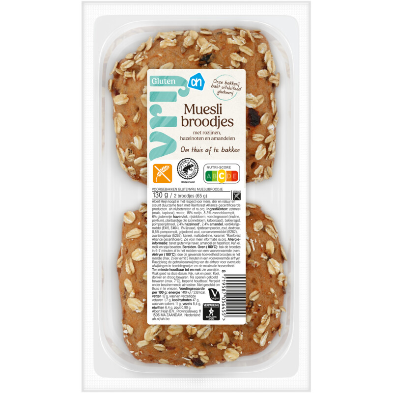 AH Glutenvrij Mueslibroodjes