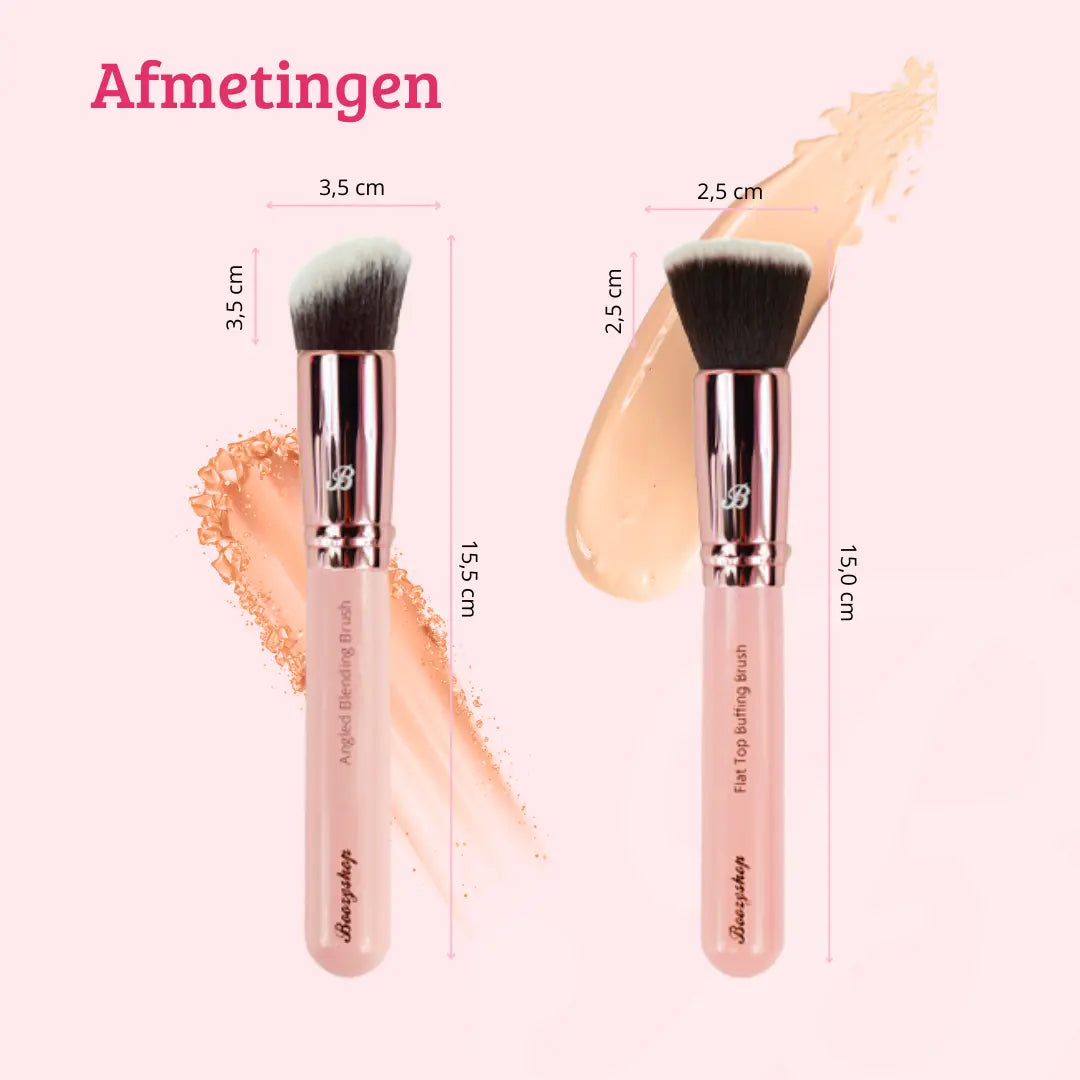 Pink & Rose Gold Face Brush Duo