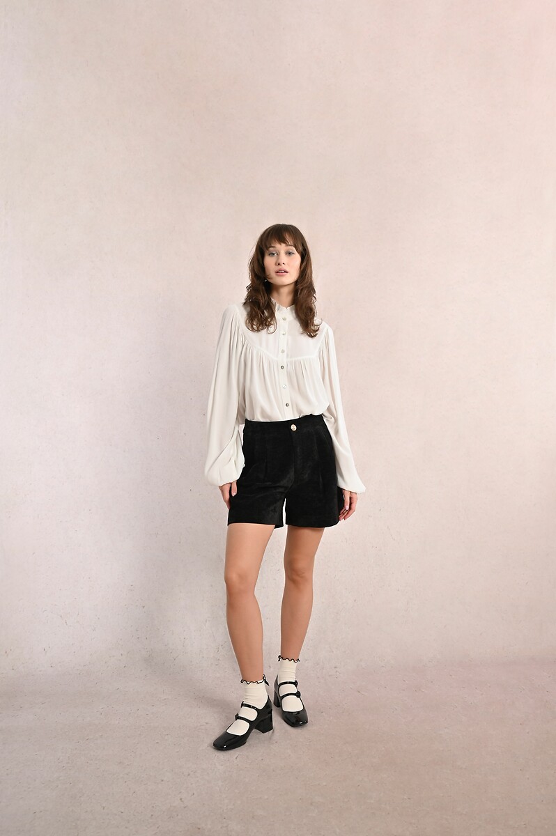 MOLLY BRACKEN<br>Shorts de veludo, cintura alta