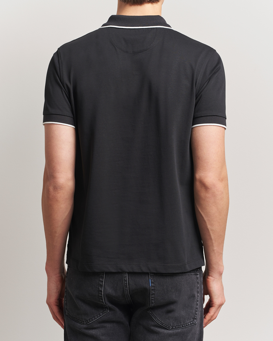 Baracuta Short Sleeve Cotton Jersey Polo Black