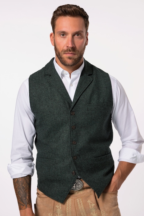 JP 1880 Tweed-Weste FLEXNAMIC®, Revers, Strickrücken