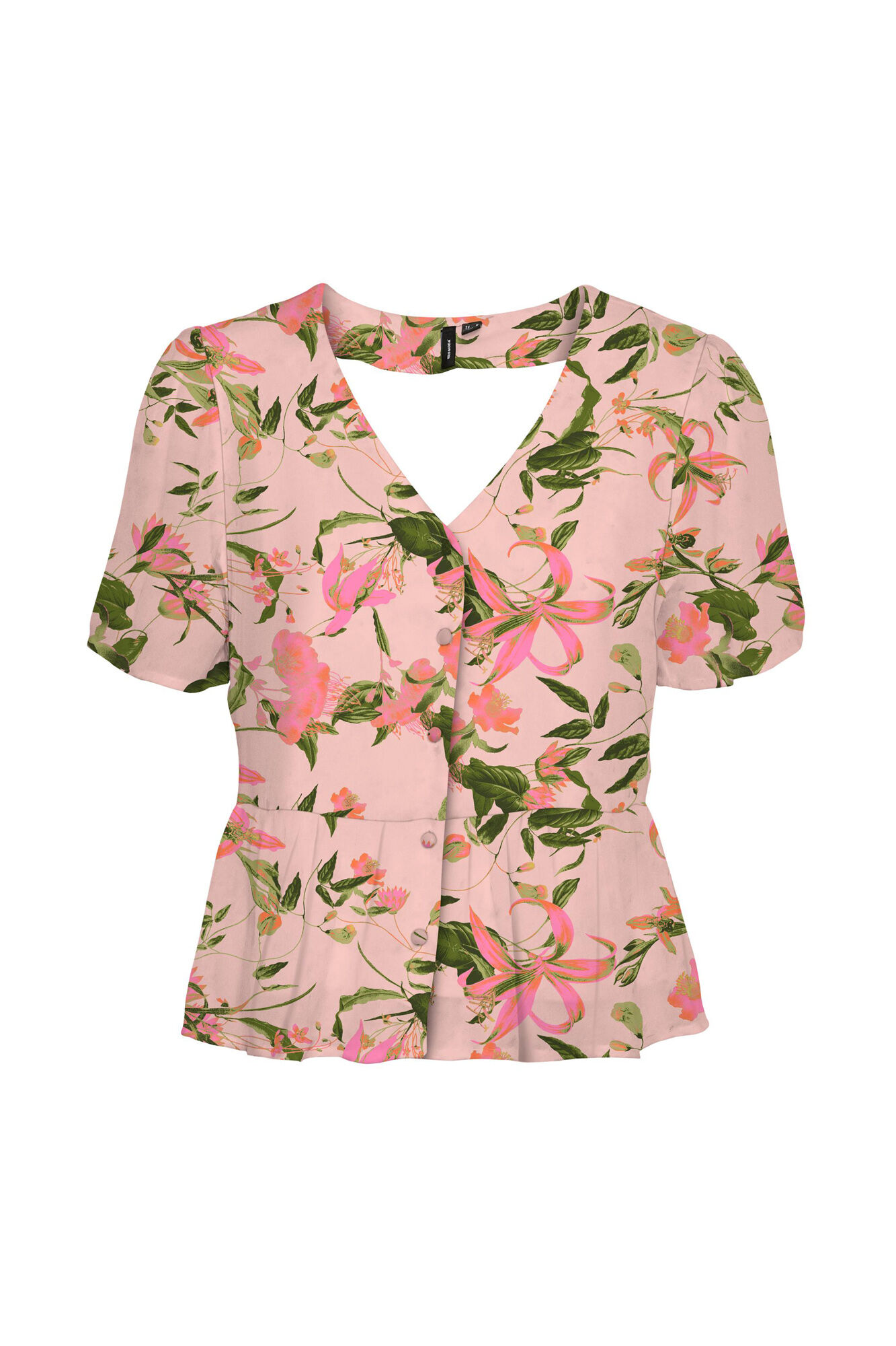 Blusa Plus Size de Manga Curta - Rosa