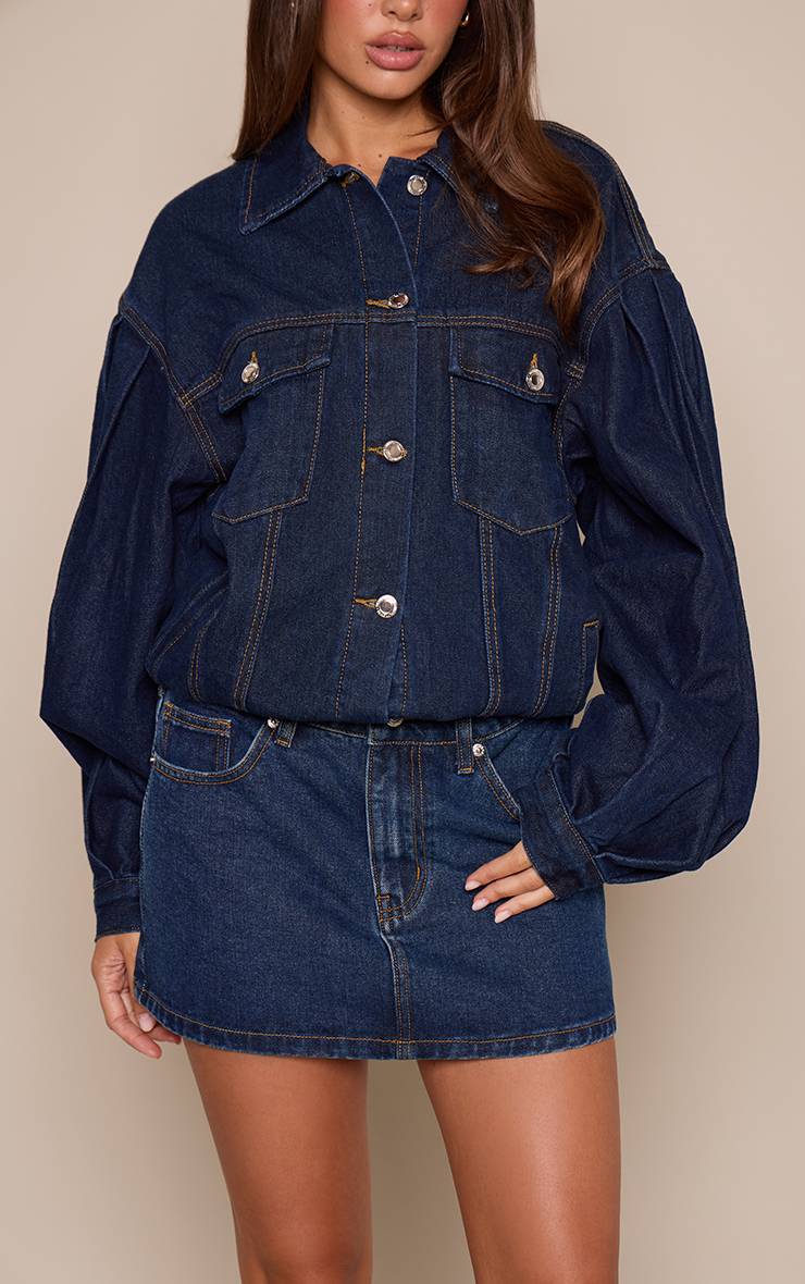 Bleu Indigo Jupe Mini En Jean Classique Taille Moyenne