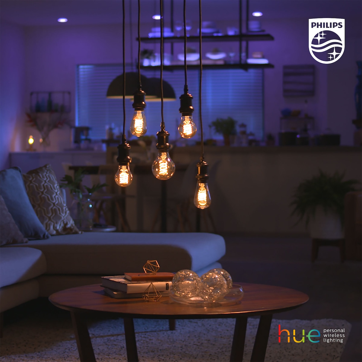 Philips Hue W lyspære 7,2W Filament A60 E27