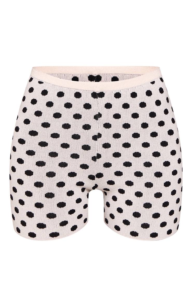 Crème Short Chaud En Maille À Pois Tall