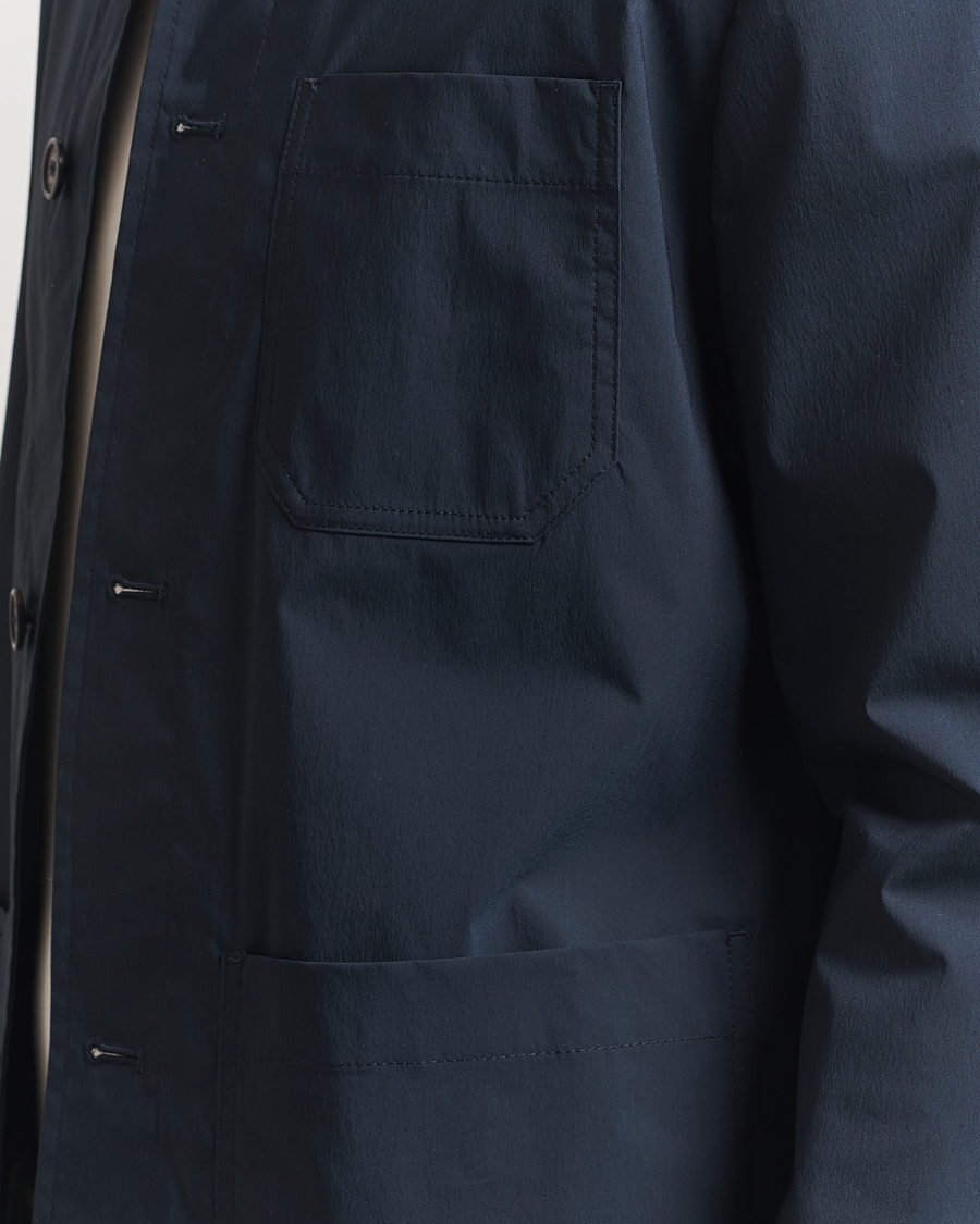 Incotex Cotton Poplin Shirt Jacket Navy