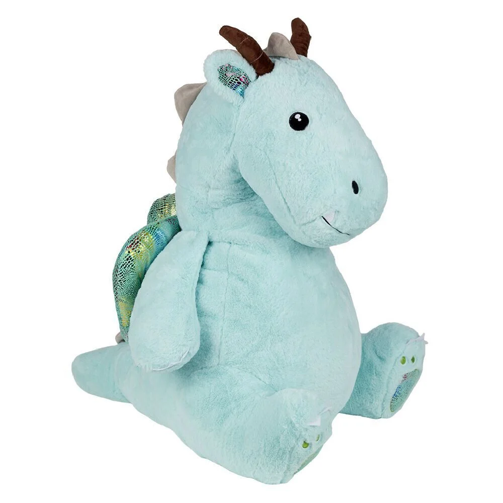 Peluche dragon polyester 76x65x45cm bleu