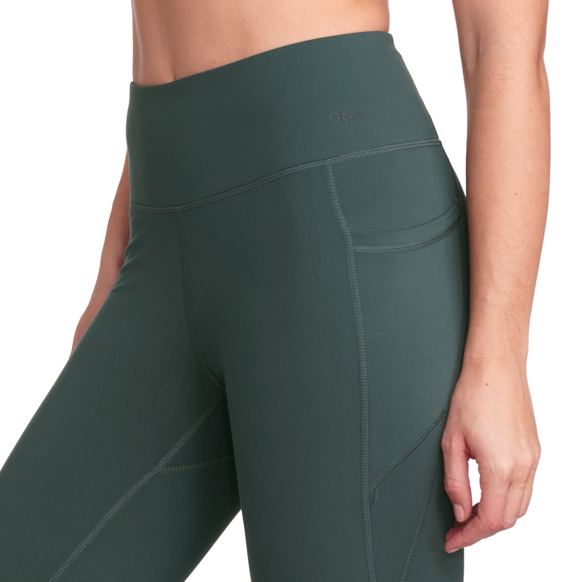 Gina Sports Damen Sport-Leggings in Capri-Länge dunkelgrün
