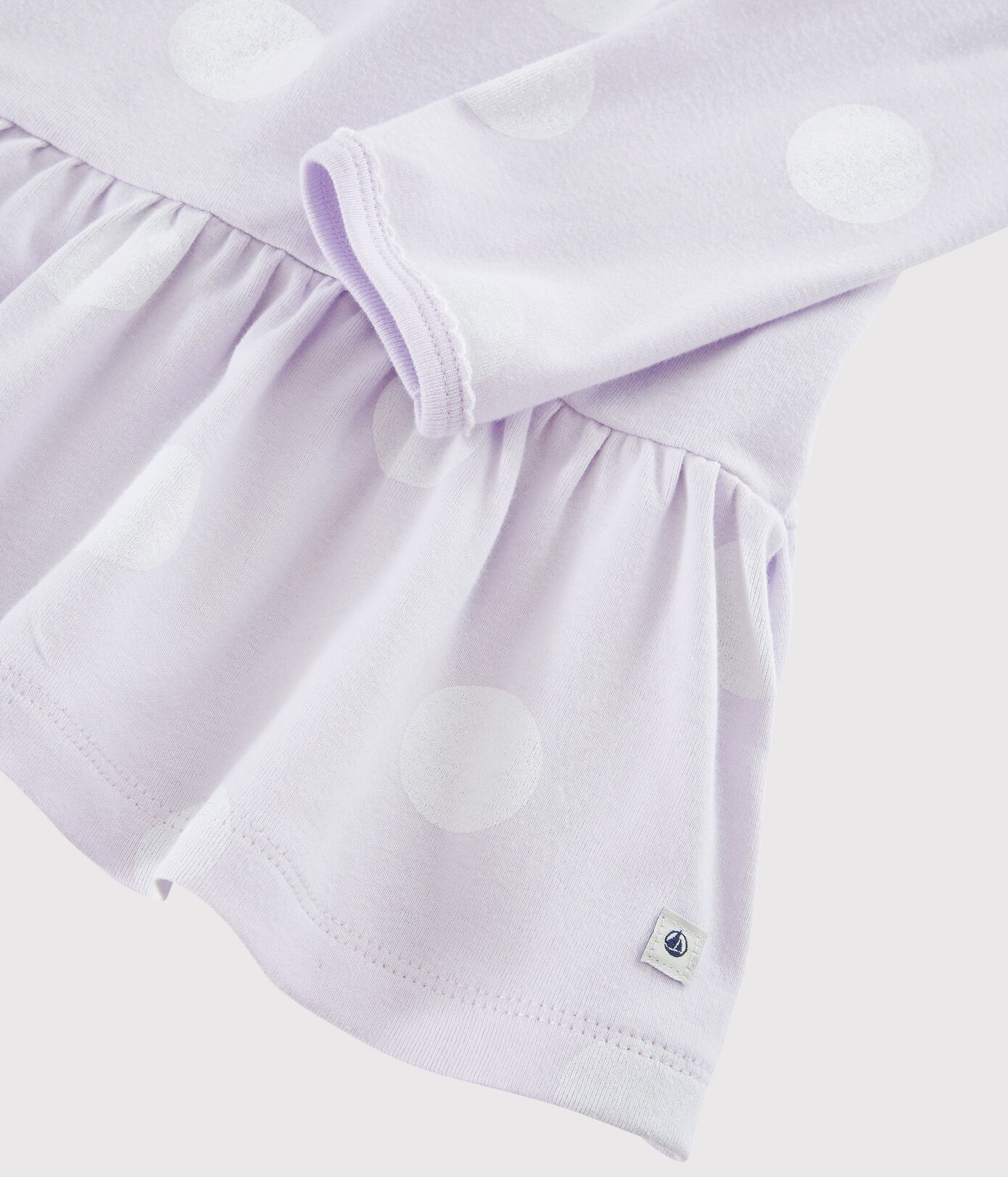 Chemise de nuit à pois petite fille en côte