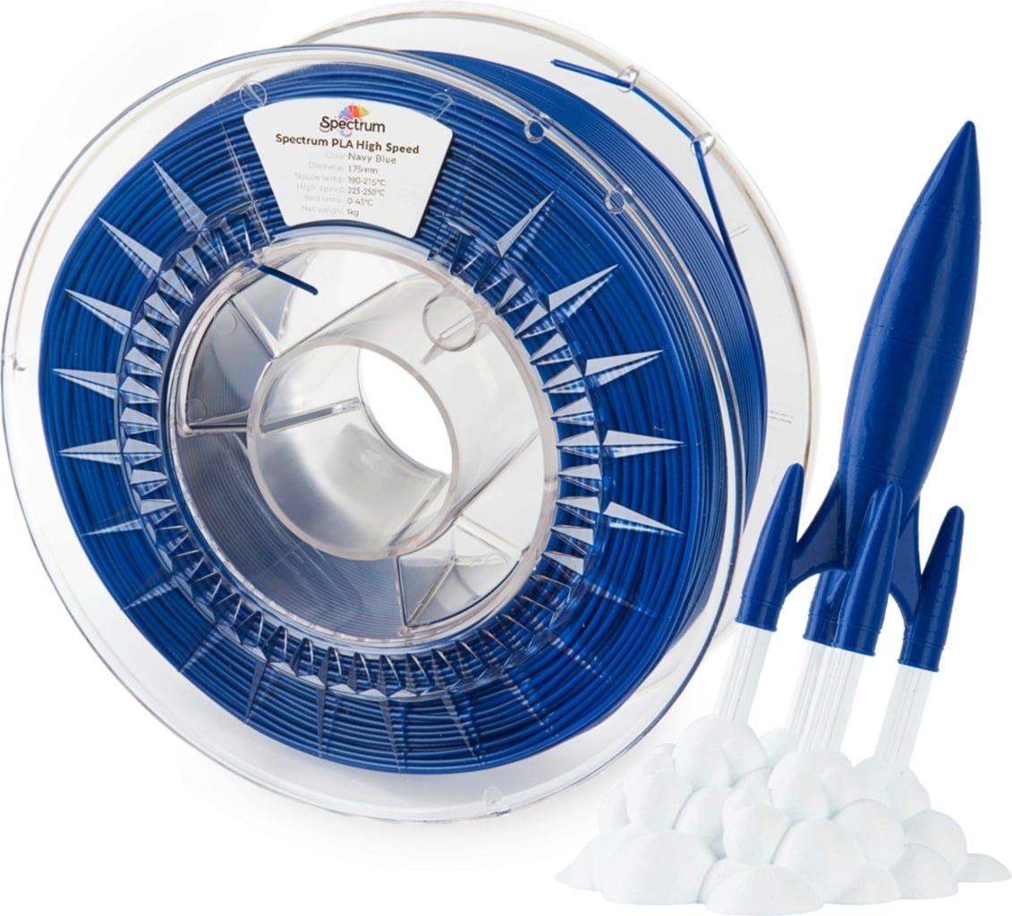Spectrum  Premium PLA High Speed Navy Blue, 1,75 mm / 1000 g    PLA Material speziell für den Hochgeschwindigkeitsdruck