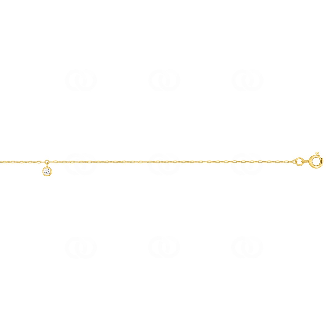 Fusskette 750/18 K Gelbgold mit Zirkonia