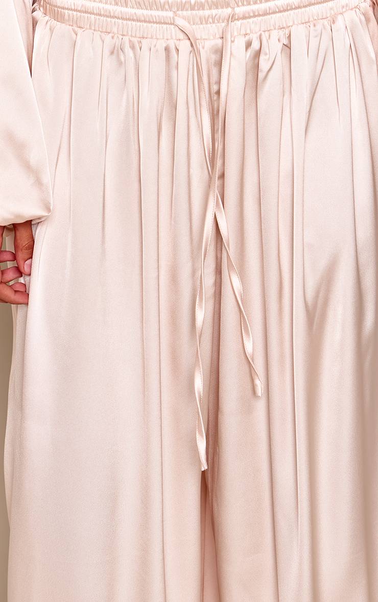 Crème Pantalon Ballon Plissé En Satin