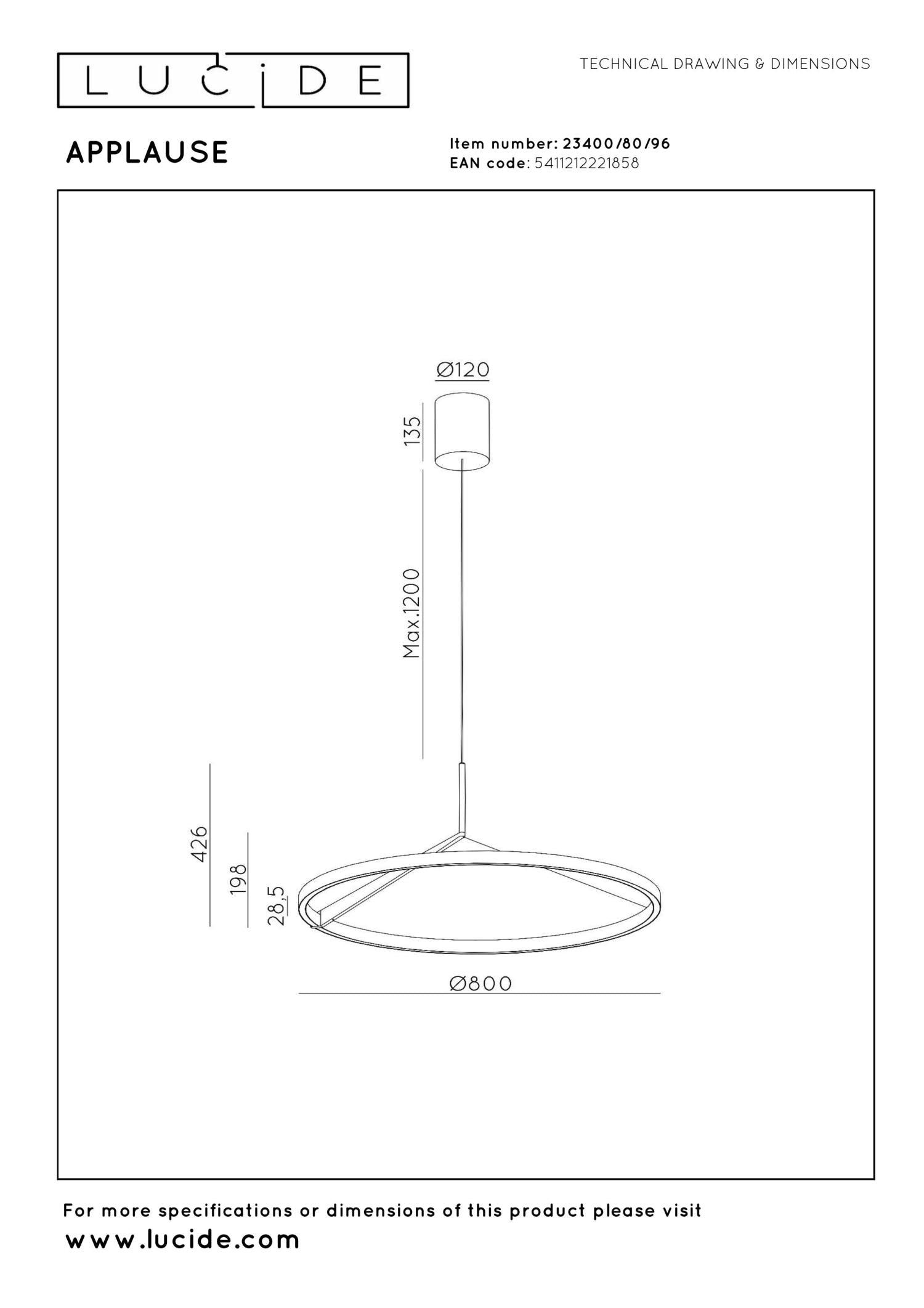 Lucide Premium APPLAUSE Hanglamp - Koffie