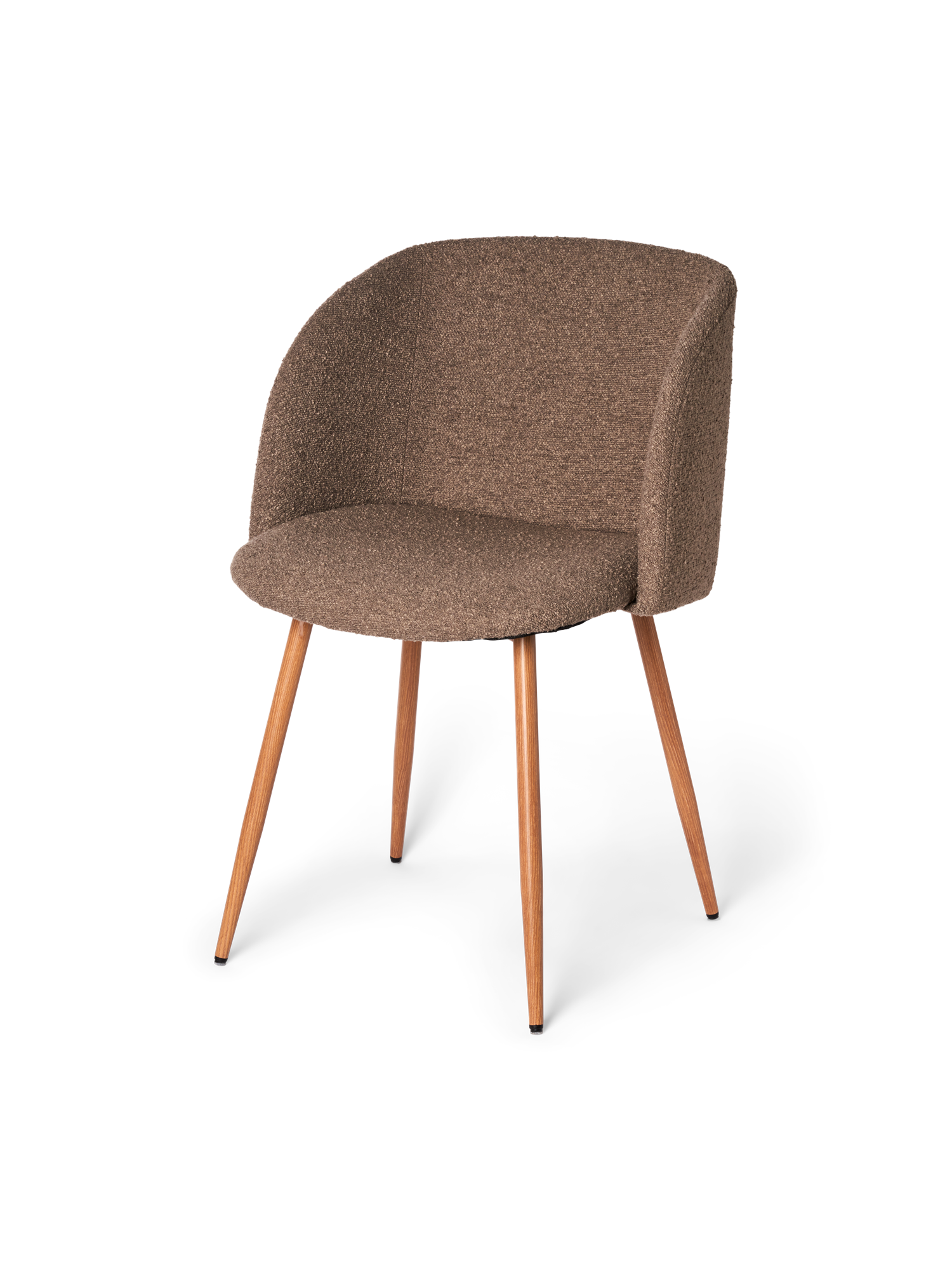 Stol i boucléstof | Jern/polyester/polyurethan. 50 x 42,5 x 81 cm. | Brown
