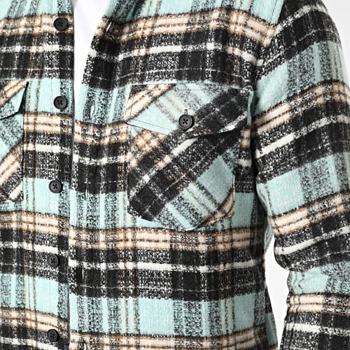 Surchemise Carreaux Y3688 Turquoise Noir