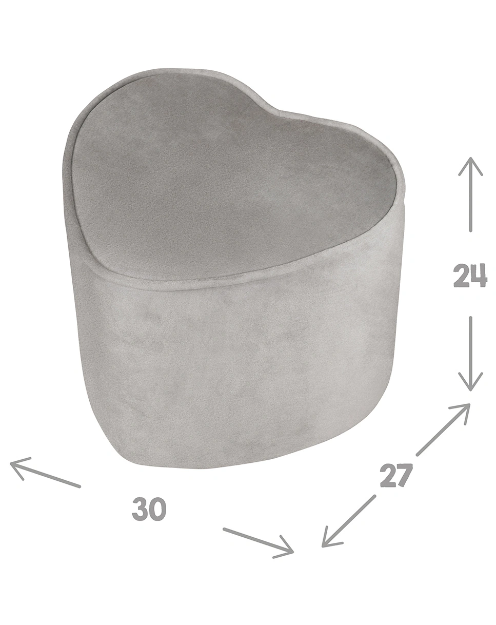 Kinderhocker Herzform LIL SOFA (Farbe: grau)
