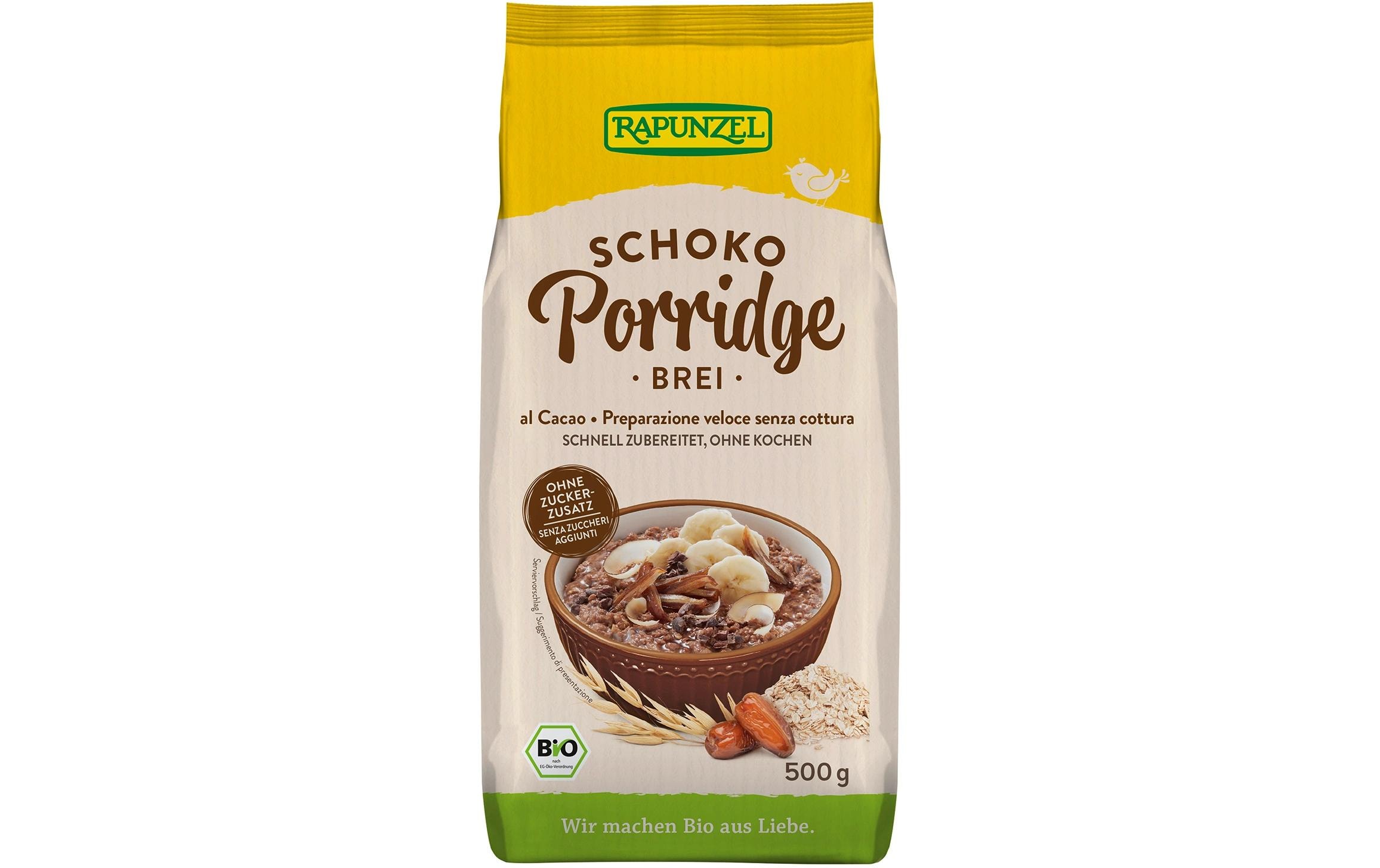 Bio Schokolade Porridge 500 gBiologisch zertifizierter Haferbrei mit Kakao