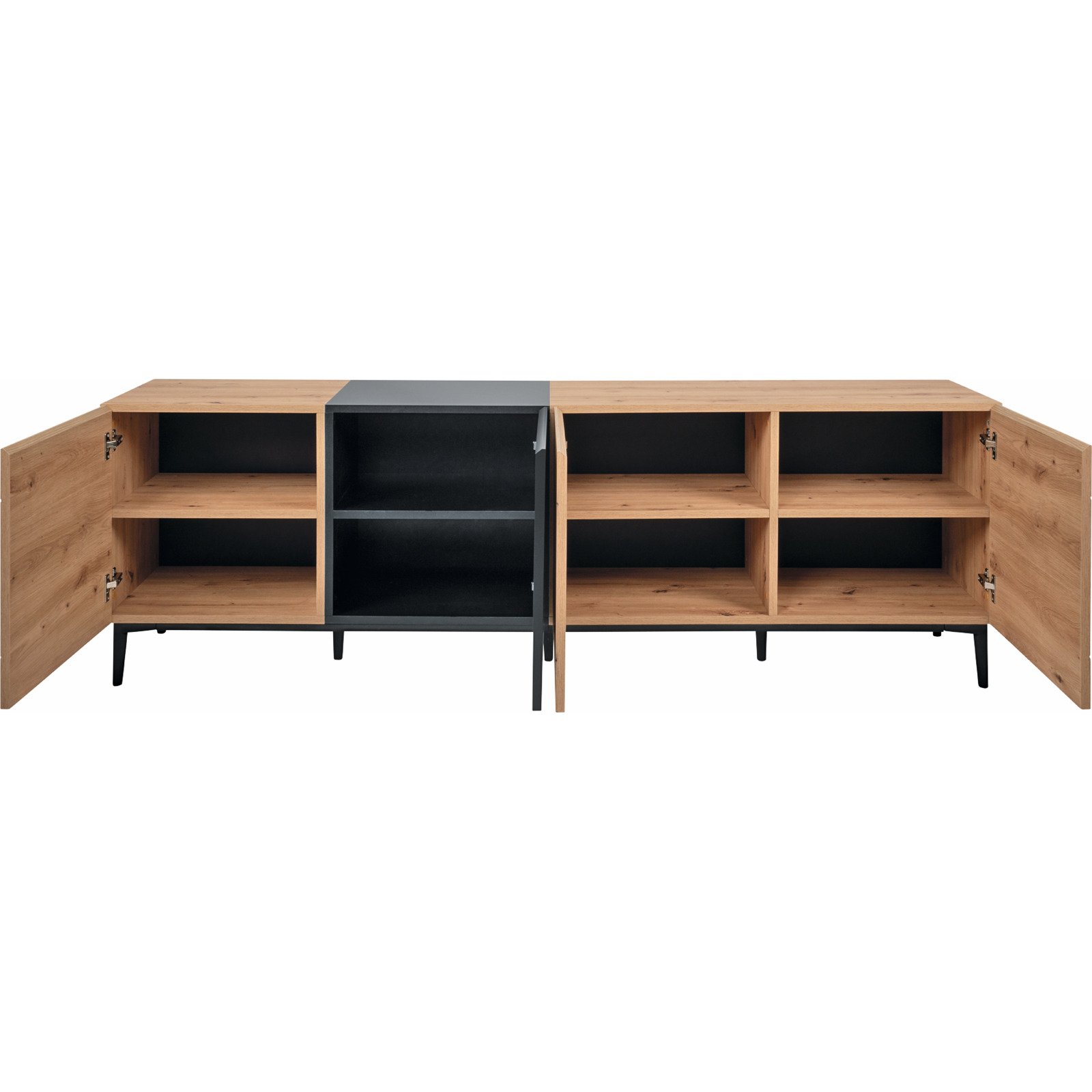 TV-Möbel Joe Dekor Eiche Artisan schwarz 200 x 65 x 42 cm