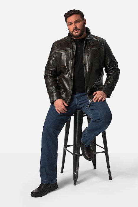 Men+ Lederjacke, Leder, Lammnappa, bis Gr. 84/86