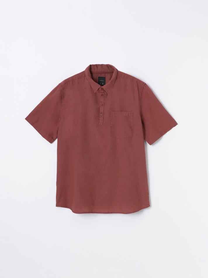 Camisa polo com bolso - Bordô