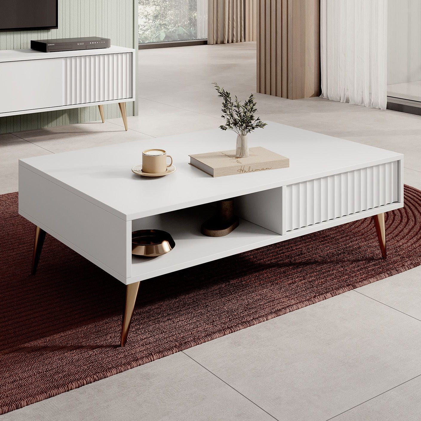 Winq - Salontafel 2 lades - Wit