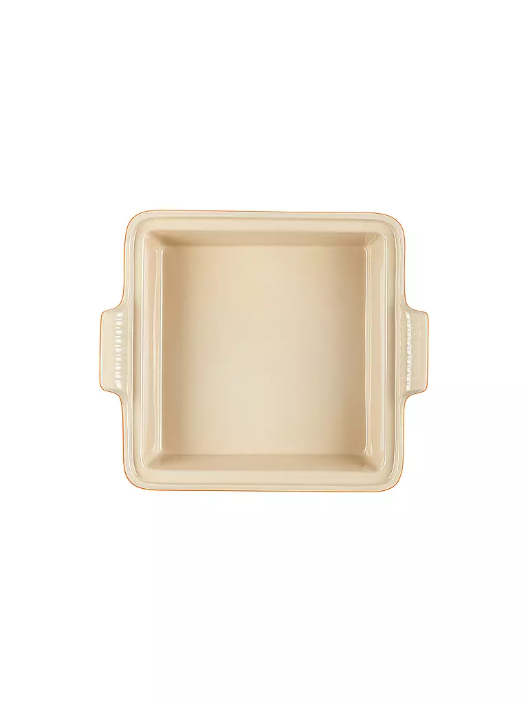 LE CREUSET Auflaufform 23cm Tradition mit Deckel aus Steinzeug quadratisch Ofenrot orange